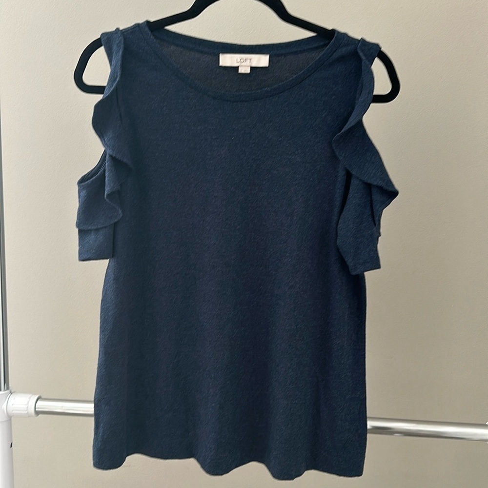 Loft open shoulder short sleeve sweater.